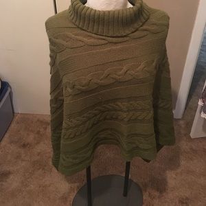 Anna & Ava Sweaters - Army green cable knit poncho Anna & Ava Sweaters - Army green cable knit poncho